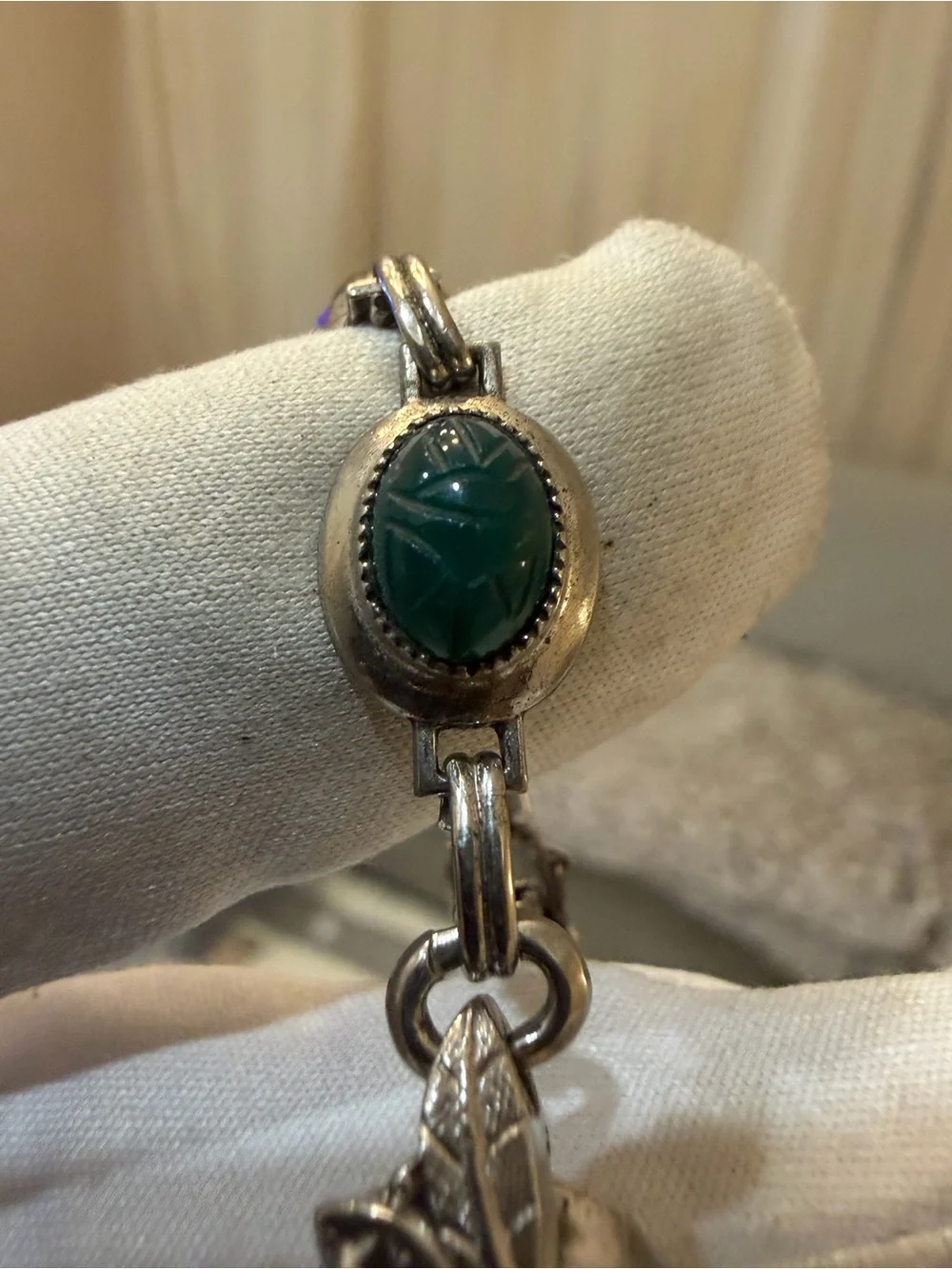Vintage Helbros Scarab Bracelet Watch Ladies 17J Manual Wind Egyptian Revival